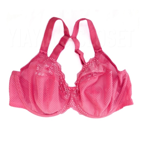 Elomi 42DDD Charley (4382) Banded Stretch Lace Plunge Underwire Bra Honeysuckle - Picture 5 of 16